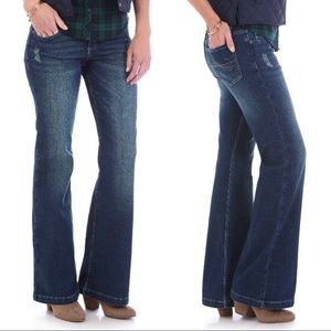 Riders by Lee Mid Rise Modern Flare Bellbottom Jeans Distressed